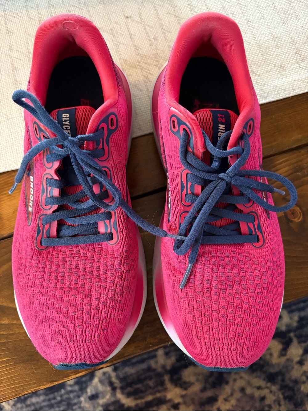 Brooks Women's Pink Running Shoes with Navy Laces
